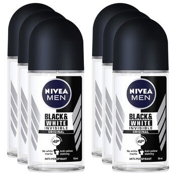 NIVEA Men Anti Perspirant Roll-On Deodorant 12 x 50 ml Black And White