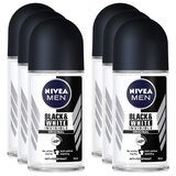 NIVEA Men Anti Perspirant Roll-On Deodorant 12 x 50 ml Black And White