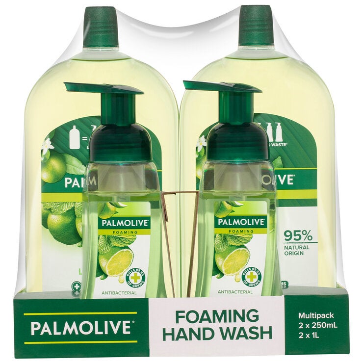 Palmolive Foaming Hand Wash 2 x 250ml Pump + 2 x 1L Refill
