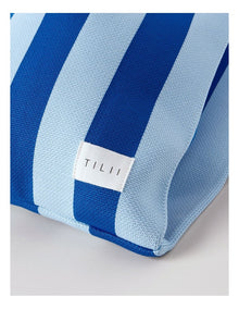 Striped Knitted Tote Bag in Blue