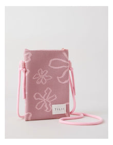 Knitted Crossbody Bag in Pink