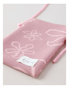 Knitted Crossbody Bag in Pink