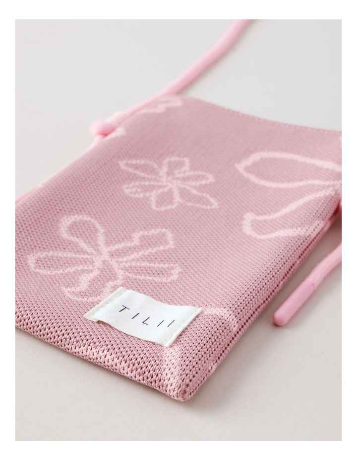 Knitted Crossbody Bag in Pink