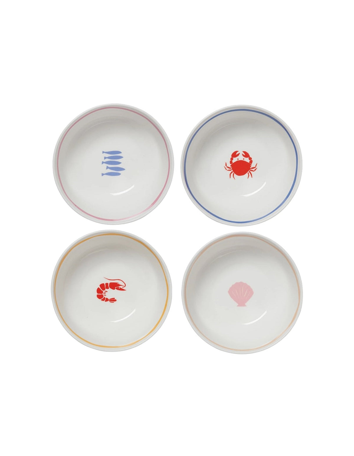 Seafood Cereal Bowl Set of 4 Multi