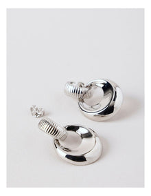 Textured Doorknocker Earrings in Silver