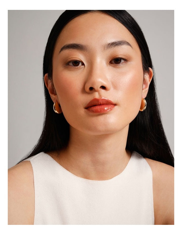 Two Tone Chunky Hoop Earrings in Mixed Metal