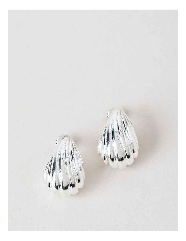 Small Etched Teardrop Earrings in Silver
