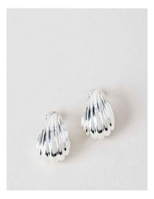 Small Etched Teardrop Earrings in Silver
