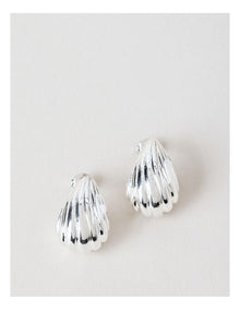 Small Etched Teardrop Earrings in Silver