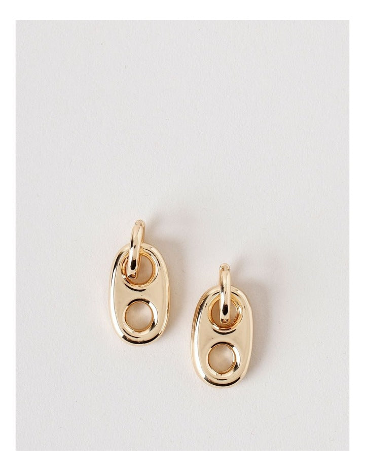Link Drop Earrings in Gold
