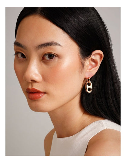 Link Drop Earrings in Gold