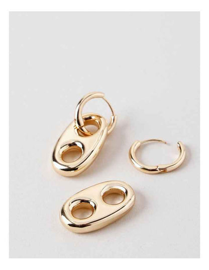Link Drop Earrings in Gold