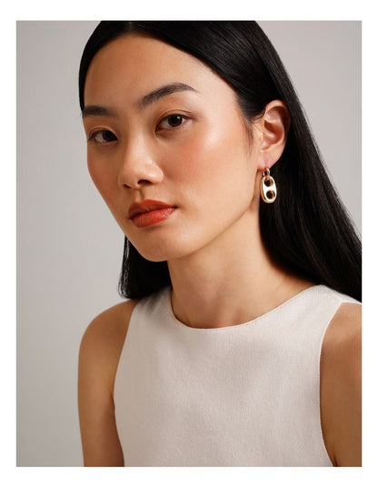 Link Drop Earrings in Gold