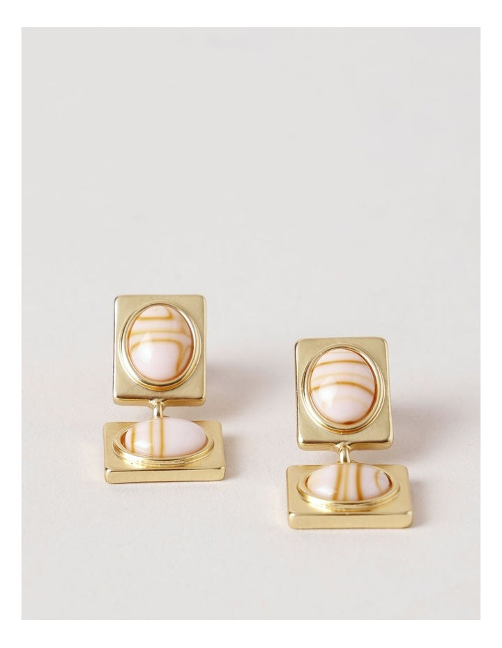 Gem Drop Earrings in Blush