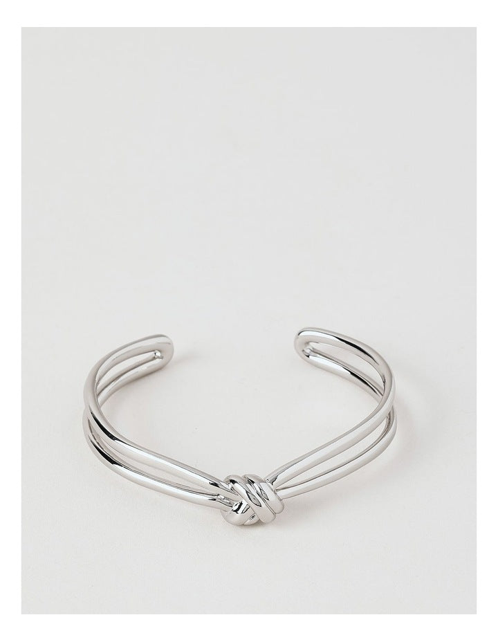Knot Cuff in Rhodium