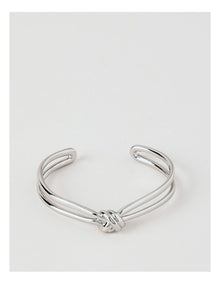 Knot Cuff in Rhodium