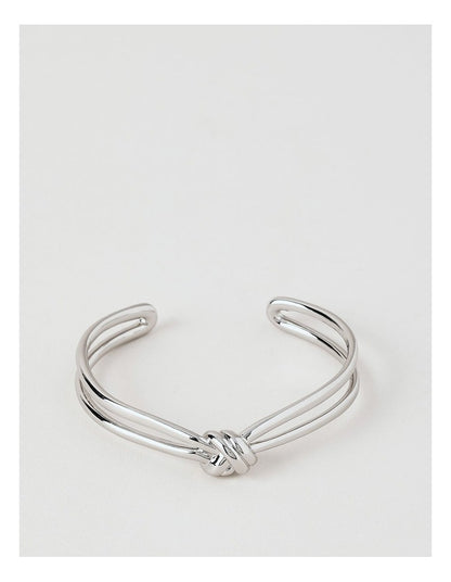 Knot Cuff in Rhodium