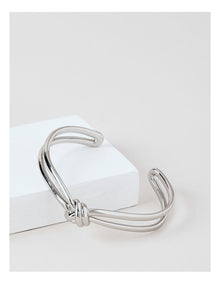 Knot Cuff in Rhodium