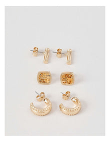 Mod 3PK Earrings in Gold