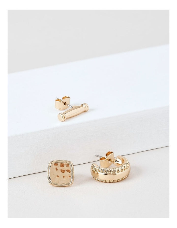 Mod 3PK Earrings in Gold