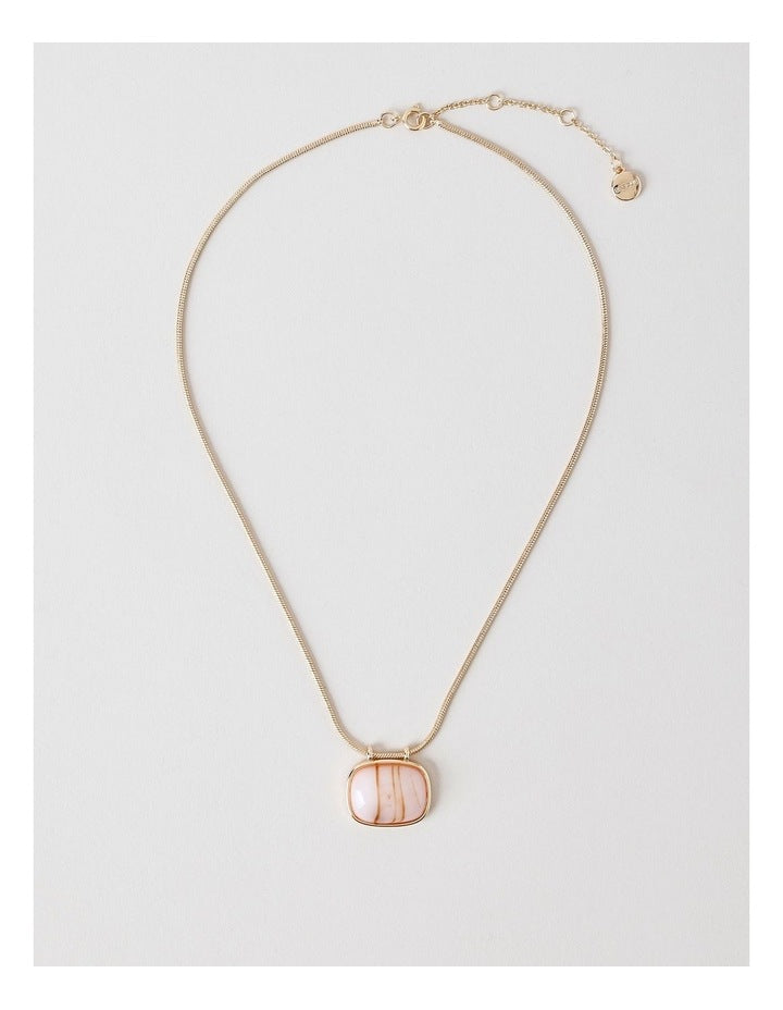 Gem Pendant Necklace in Blush