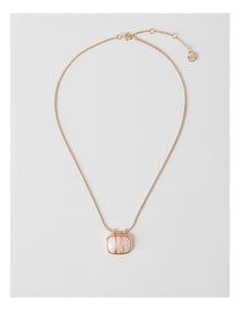 Gem Pendant Necklace in Blush