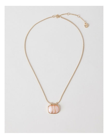 Gem Pendant Necklace in Blush