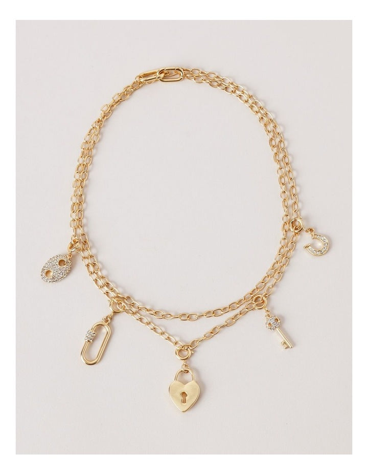 Charm Necklace Set in Gold