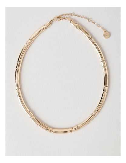 Tubular Necklace in Gold