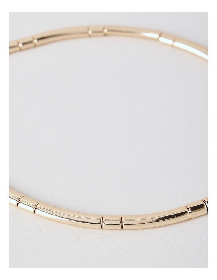 Tubular Necklace in Gold
