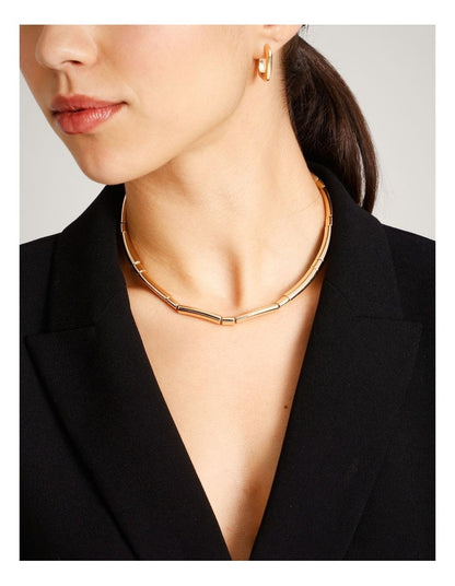 Tubular Necklace in Gold