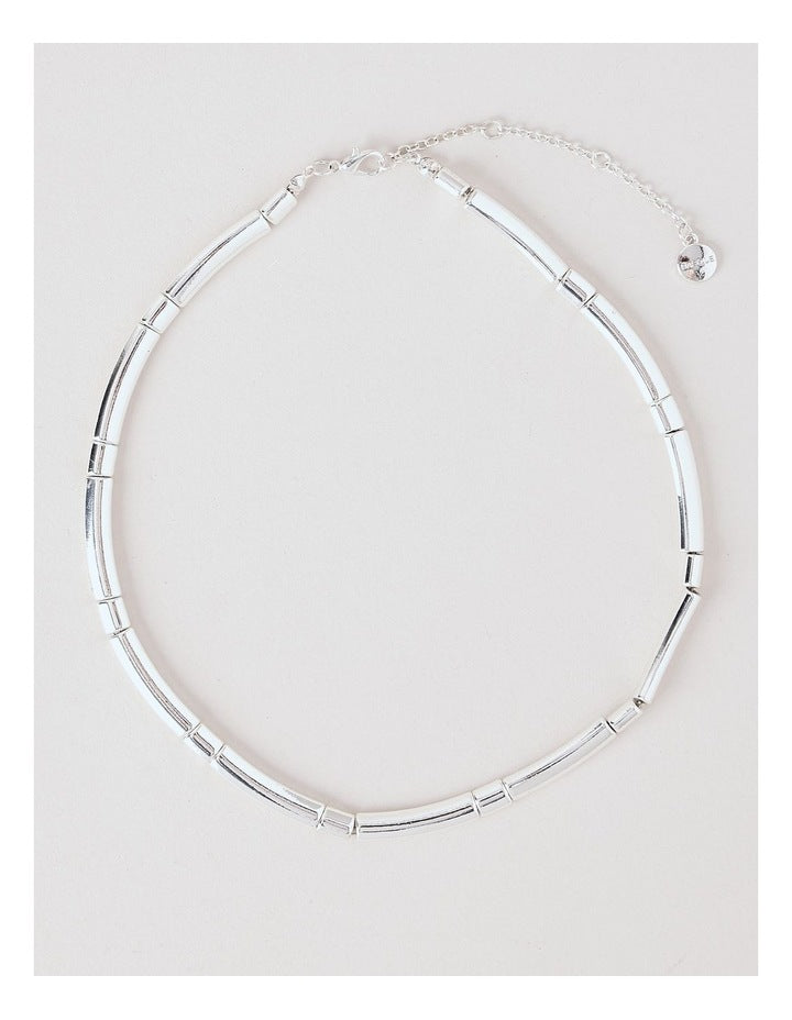 Tubular Necklace in Silver