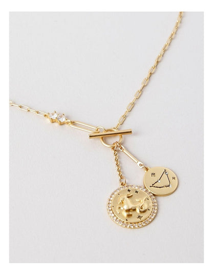 Capricorn Pendant Necklace in Gold