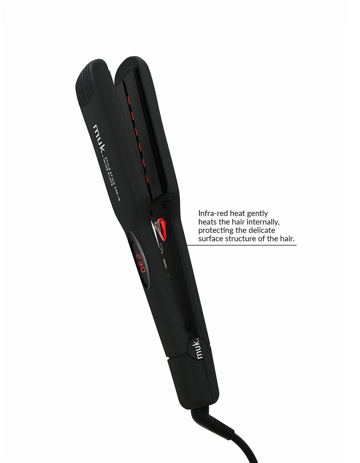 230-IR Style Stick Hair Straightener - Wide Plate