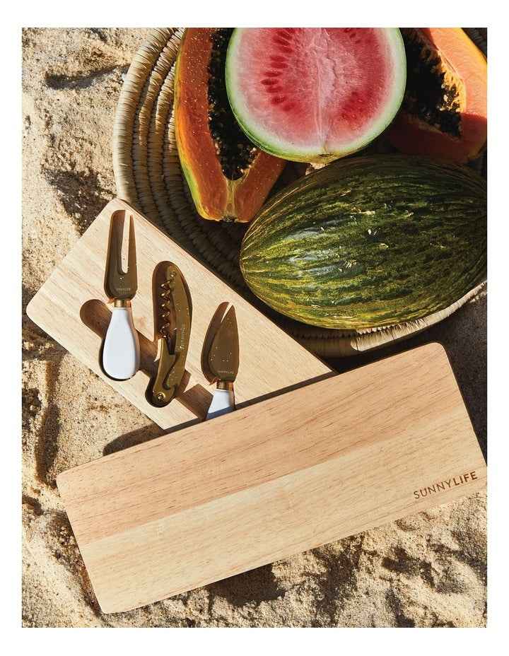 Le Weekend Travel Cheese Board Set in Natural