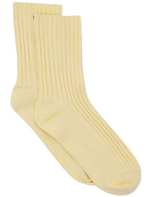 Organic Cotton Wide Rib Crew Sock in Meringue