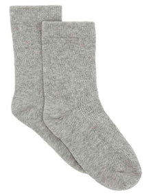 Organic Cotton Net Crew Sock in Grey