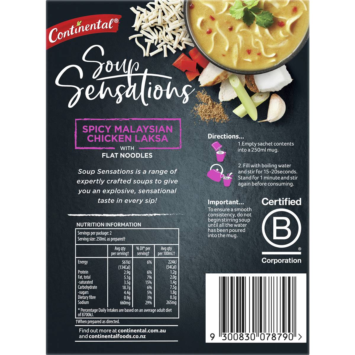 Continental Sensations Spicy Malaysian Chicken Laksa With Noodles 62g