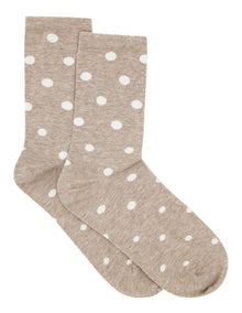 Gigi Spot Crew Sock in Oatmeal