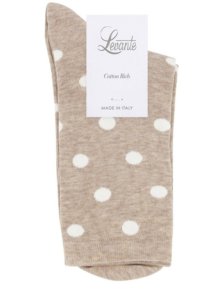Gigi Spot Crew Sock in Oatmeal