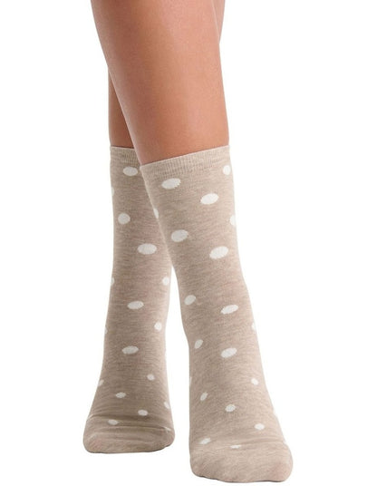 Gigi Spot Crew Sock in Oatmeal