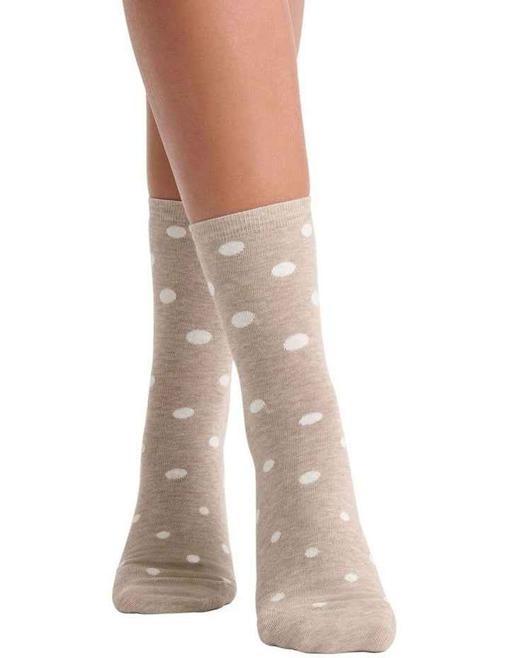 Gigi Spot Crew Sock in Oatmeal