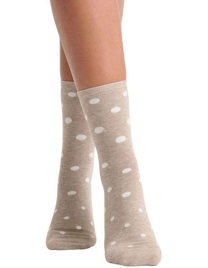 Gigi Spot Crew Sock in Oatmeal