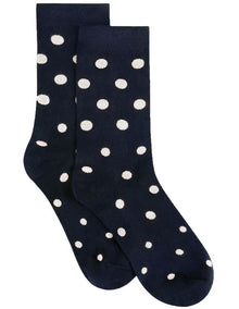 Gigi Spot Crew Sock in Navy
