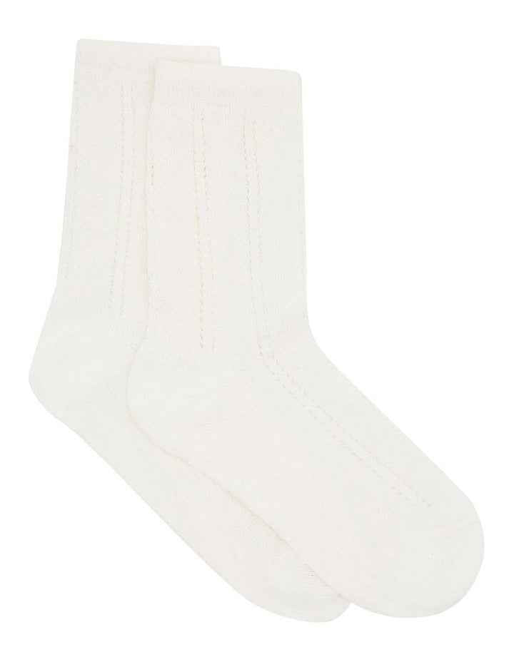 Milena Crew Sock in Bianco