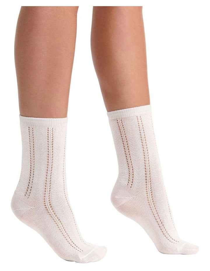 Milena Crew Sock in Bianco