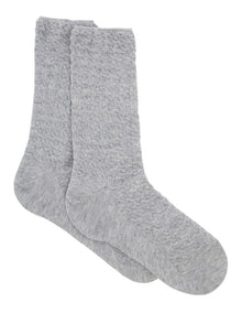 100% Textured Cotton Sock in Grey Marle