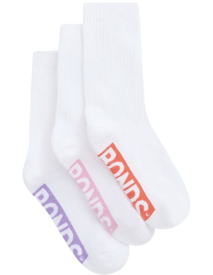 Womens Logo Cushioned Crew Socks 3 Pack in Pack 03