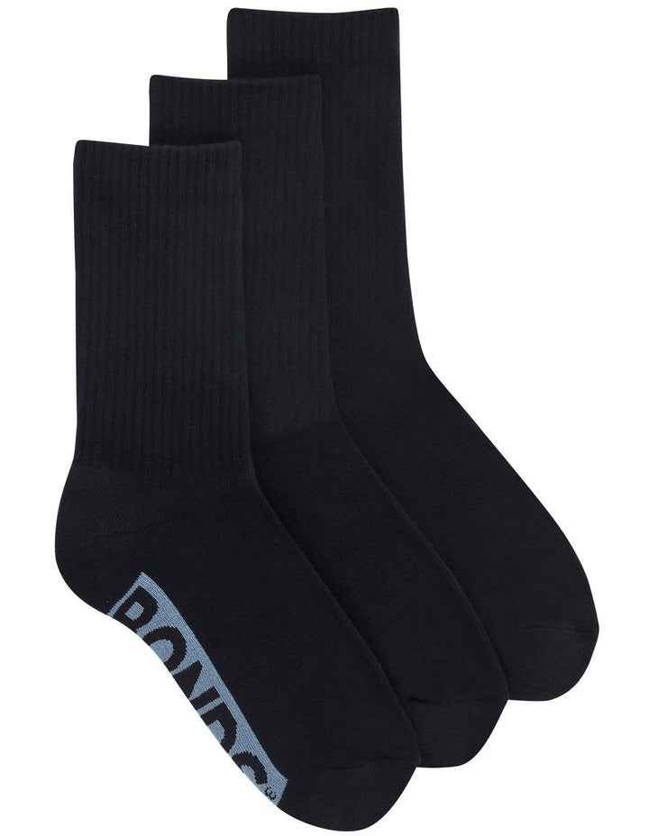 Womens Logo Cushioned Crew Socks 3 Pack in Pack 04