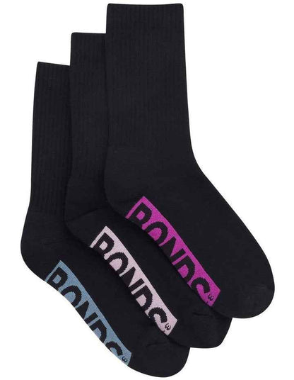 Womens Logo Cushioned Crew Socks 3 Pack in Pack 04